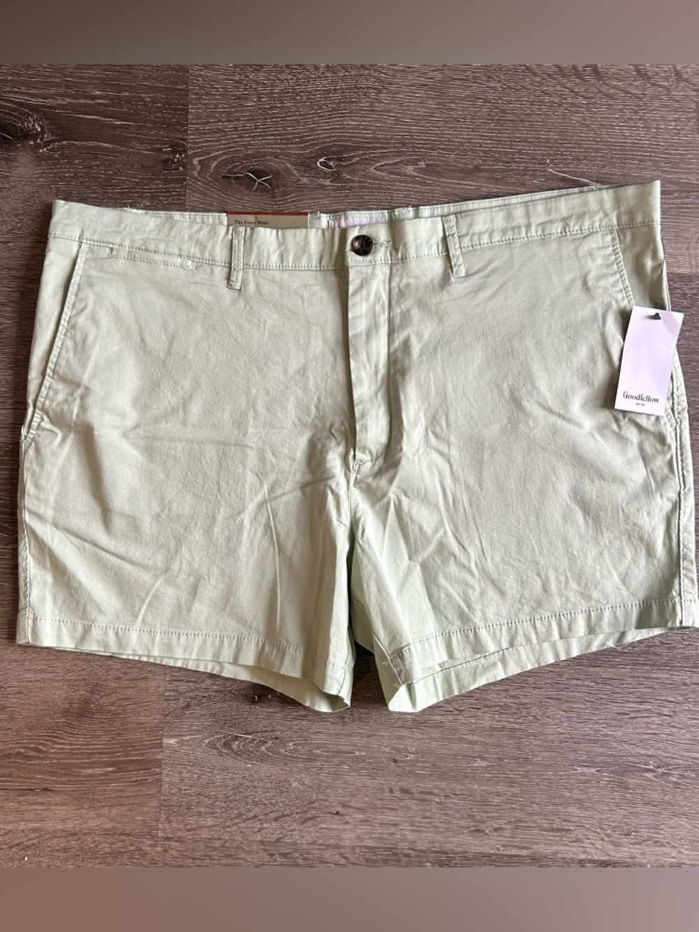 NWT Mens 40 Goodfellow & Co Green The Every Wear Flat Front Shorts 5” Inseam